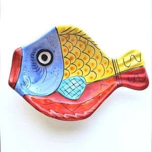 Desuir Handpainted For Vietri Ceramics Colorful Fish Dish/Decor Made In Italy